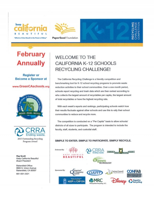 Keep California Beautiful- School Challenge 2020