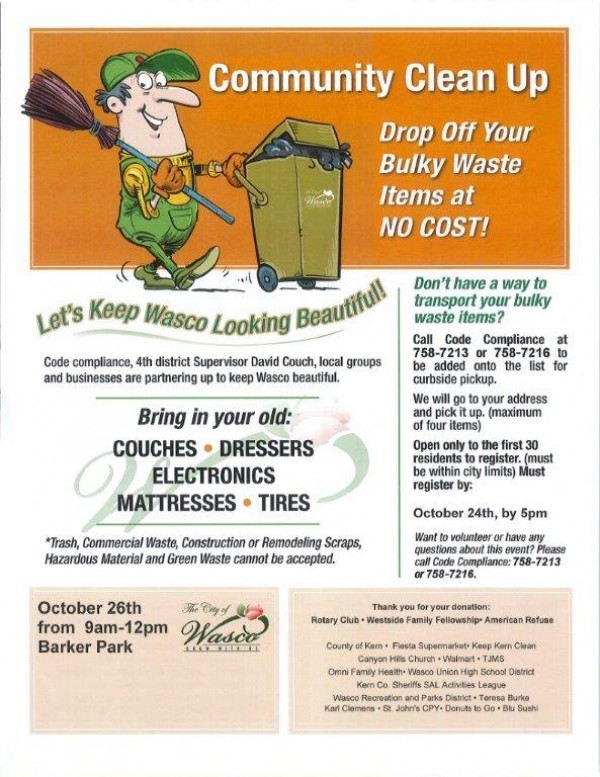 Wasco Community Clean- up Event